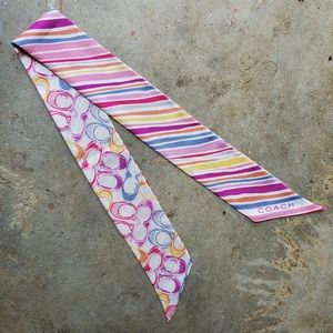 COACH 100% Silk Skinny Scarf - 50" x 2"